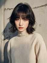 エイチ ウルフカット 大阪梅田(811)&nbsp;タッセルボブウルフボブマッシュウルフミディアムヘアカラー