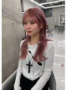 シイム(CYM) ビフォーアフター/エクステ/ピンクベージュ/レイヤーカット