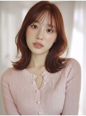 カシスピンク×小顔くびれミディアムレイヤー学生20代30代赤羽