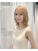 韓国シースルーくびれレイヤーハイトーンベージュカラー