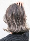 くびれショートボブ40代50代グレイカラー白髪染め白髪ぼかし