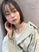 パーク(PARK)&nbsp;【PARK】カーキベージュ×ナチュラルフェザーボブ