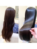 アンド ラ ブランシュ(&.La Blanche)&nbsp;カーキグレージュ/大人かわいいヘア/フェザーバング