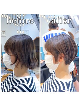 ロンド レグリーズ 立川(Lond leglise) 【山方 直也】耳かけ×マッシュショート×グレージュカラー