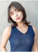 くびれヘア/韓国風/小顔ヘア/大人可愛い/シースルーバング