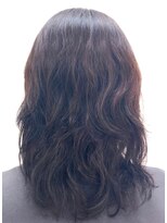 黄ぐまくん美容室 セミロング ウェーブ パーマ