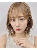 ボブ/前髪/こなれミディ/ネビージュ/小顔/黒髪/ボブルフワンレン