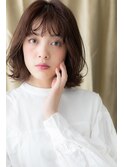 ミルクティーカラー大人かわいいくびれボブウルフY戸頭30代40代