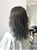 ミディアムヘア暗めカラーデザインカラーフェイスフレーミング