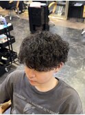 ラウンドマッシュ×シャドウパーマ
