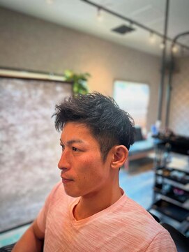 ブラック(BLACK) ツーブロックアップバンクショート