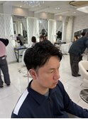 ◎春メンズ短髪パーマなしワックスで決める爽やかツーブロック
