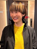 アトリエ(atelier.)&nbsp;ボブ デザインカラー ブリーチカラー 20代 丸みボブ