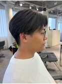 毛流れセンターパートニュアンスパーマ 