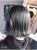 ダブルカラー+編み込みエクステ6本