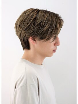 ノイセル(Noisyle) センターパートナチュラルミントアッシュモテるツーブロック