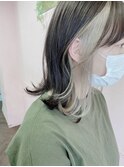 【トレンド】シルキーベージュインナーカラー ミディアムヘア