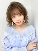 美髪/ピンクブラウン/切りっぱなしボブ/エアリーロング