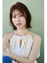 プランツヘアー&nbsp;ナチュラルなミディアムレイヤースタイル　博多美容室