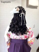 タグマル&nbsp;卒業式袴着付けヘアセット☆ハーフアップパールアレンジ