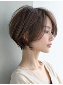 ☆ホワイトグレージュミニウルフデジタルパーマチェリーブラウン