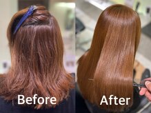 日頃からライフスタイルで気になる髪の悩みであるクセやうねりを解消☆圧倒的な艶感を生む縮毛矯正