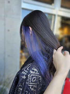 オーガニック ライフ 若葉 鶴ヶ島(organic+life) 夏◎インナーカラー紫!ブリーチありで鮮やか発色