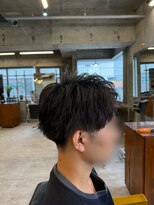 タメ(tame-)&nbsp;サーフカール/フェザーパーマ/ブルーブラック【都賀/メンズ】