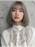 スモーキーカラー顔周りカット【韓国ボブ × カーテンバング】
