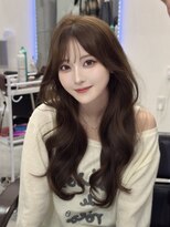 ロムーク 表参道(LOMKH)&nbsp;韓国ロングレイヤーカット顔周りシールエクステ春ハッシュカット