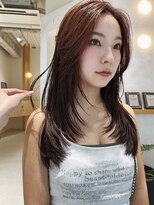 ニール 名古屋 伏見 丸の内(NEELU)&nbsp;【NEELU_misa】レイヤーカット オレンジブラウン