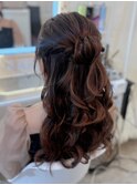 結婚式 二次会 お呼ばれ ハーフアップ