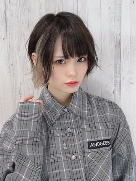 リアイス(Re:ICE) ミニウルフ/くすみブルー/流れるレイヤー/インナーハイライト