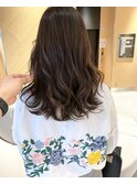 *くすみベージュ セミロング 透明感 三宮美容室 神戸