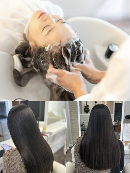 ウィズヘアー 東原店(Wiz hair)の写真/雨の日や汗をかいても、美髪キープ◎【艶髪レベル120%髪質改善ヘッドスパ】艶髪の土台はヘッドスパから♪