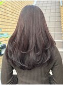 くびれヘアレイヤーカット20代30代40代チェリーブラウン段カット