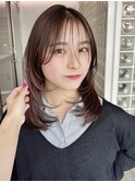 ココアベージュ/黒髪/クラゲヘアー/オリーブグレー/ボブ/表参道