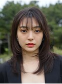 オリーブベージュ/ウェットヘア /レイヤーカット/平塚