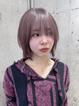 サンク 原宿 表参道(cinq) ★ブリーチカラーハイトーンカラーラベンダーピンクベージュ30代