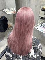 ラック(LUCK)&nbsp;ピンクカラー/船橋/くすみベージュ/細めハイライト