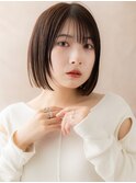 顔周りレイヤー小顔切りっぱなしぱっつんボブY戸田公園20代30代
