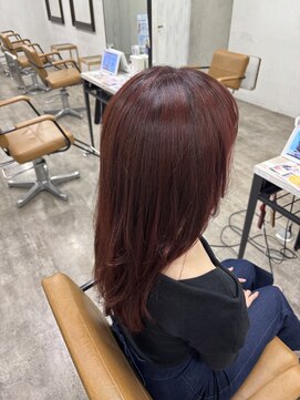 プライズ アイリス 池袋東口店(prize Iris) 高発色ワインレッド！ケアカラー/推しカラー/池袋/池袋東口店