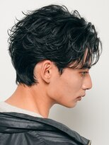 フィフスパーク(fifth PARK)&nbsp;メンズセンターパートウルフニュアンスパーマカルマパーマゆるめ