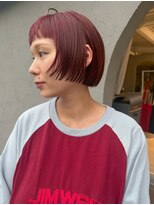 ホヌン 茅ヶ崎(Honnun)&nbsp;【20代30代40代】個性的モード◇ルビーレッドミニボブ