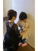 親子でおそろいヘアセット