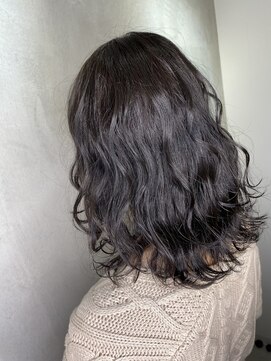 アンダーバーホワイトモデ 河内長野(_WHITE mode) ☆　ダークグレイジュ　コテ巻き　千代田×河内長野