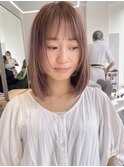 ラベンダーピンクベージュ_暗めカラーグランマッシュ