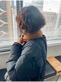 ボブパーマくるくるパーマゆるいパーマ切りっぱなし