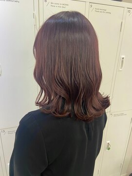 モルニ(MORNI) レッドブラウン_マロンベージュ Aラインボブ かきあげ