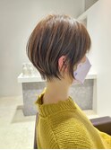 大人可愛い立体感キャメルブリーチ無しコンパクトショート